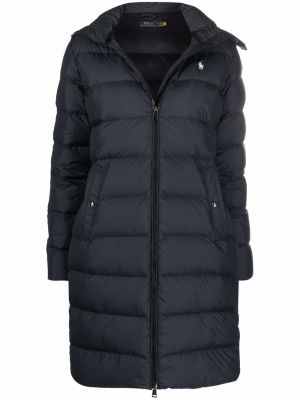 Пуховое пальто с мехом Polo Ralph Lauren, черный