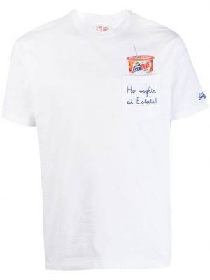 T-shirt med broderi i bomull Mc2 Saint Barth vit