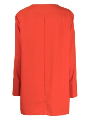 Bluzka z dekoltem w serek Ck Calvin Klein pomarańczowa