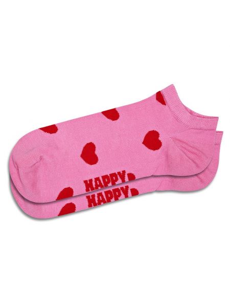 Носки с сердечками Happy Socks розовые