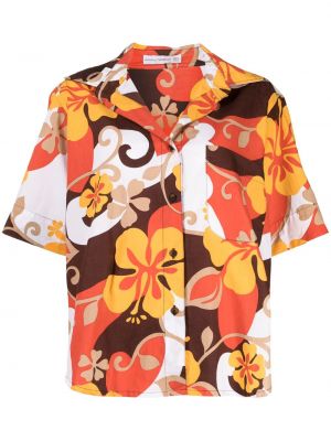 Φλοράλ πουκάμισο με σχέδιο Faithfull The Brand πορτοκαλί