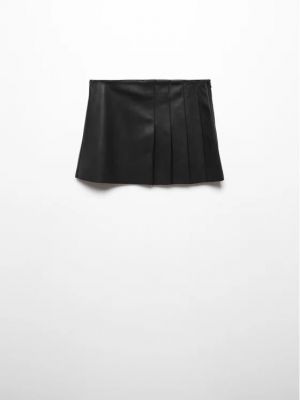 Kožená sukně Mango černé