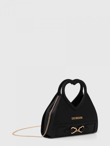 Шкіряна сумка через плече Love Moschino чорна