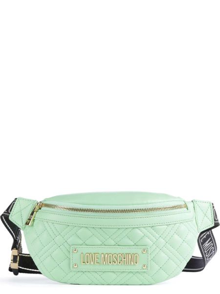 Кожаная поясная сумка из искусственной кожи Love Moschino зеленая