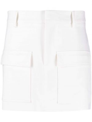 Φούστα mini με τσέπες P.a.r.o.s.h. λευκό