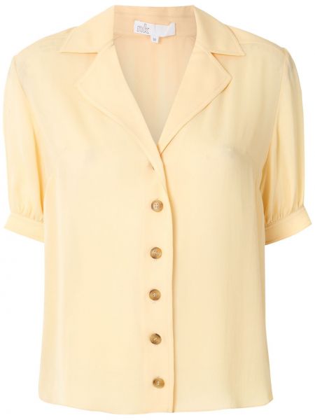 Шелковая блузка с короткими рукавами короткая НК