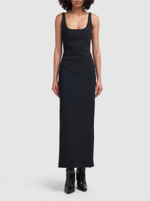 Sukienka długa z wiskozy Bottega Veneta czarna