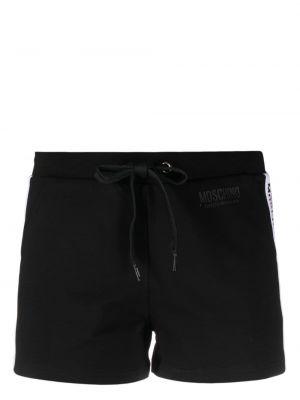 Bombažne kratke hlače Moschino črna