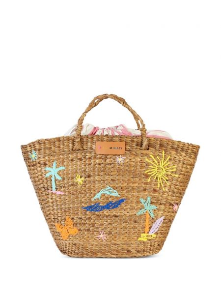 Strandtasche mit stickerei Mira Mikati beige