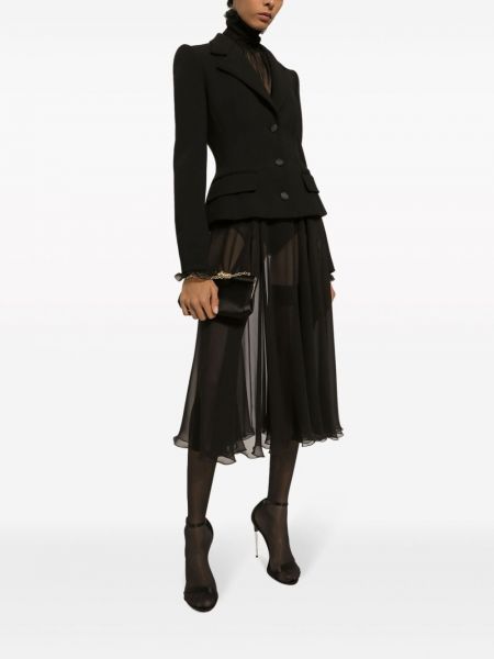 Caurspīdīgs zīda blūze Dolce & Gabbana melns