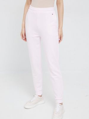 Bavlněné sportovní kalhoty Tommy Hilfiger růžové