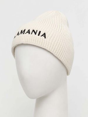 Dzianinowa czapka wełniana La Mania beżowa