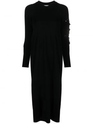 Плетена кашмирена рокля Barrie черно