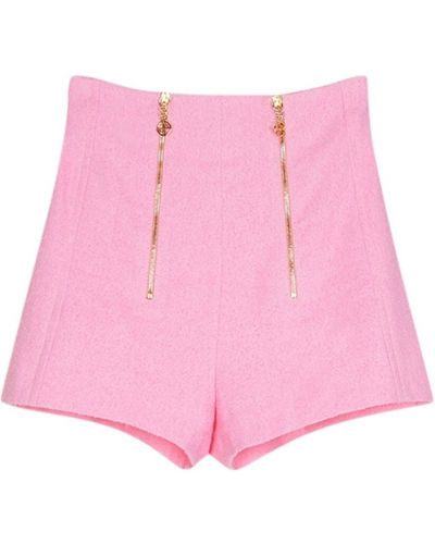 Tvídové bavlnené šortky na zips Patou - ružová
