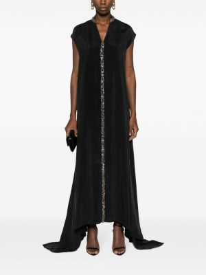 Maxikleid mit v-ausschnitt mit kristallen Atu Body Couture schwarz