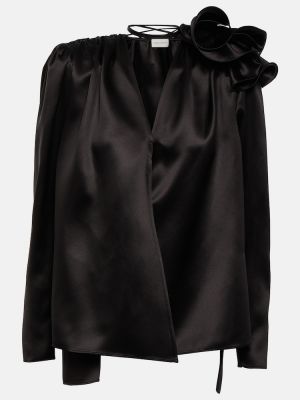 Blusa de seda con apliques Magda Butrym negro