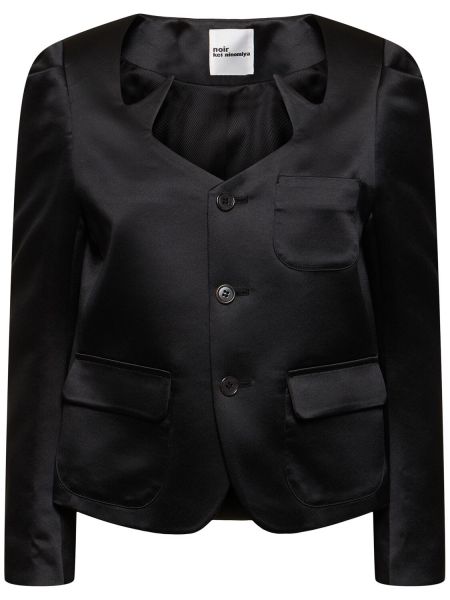 Saténová bunda Noir Kei Ninomiya černá