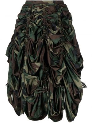Maskáčové sukně Norma Kamali zelené