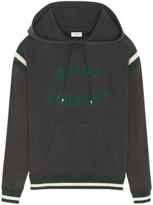 Kokvilnas kapučdžemperis Saint Laurent melns