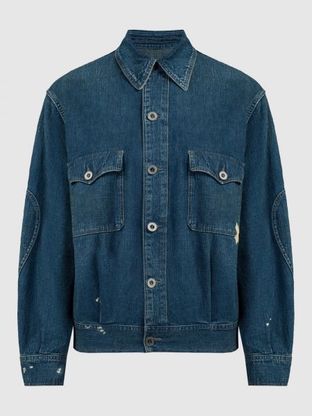 Синя джинсова куртка з принтом Maison Margiela