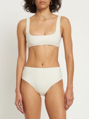 Bikini cu decolteu pătrat din jerseu Jil Sander alb