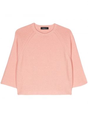 Πλεκτός πουλόβερ με παγιέτες Fabiana Filippi ροζ