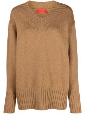 Kašmírový svetr s výstřihem do v Wild Cashmere hnědý