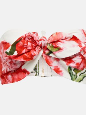 Sutien bandeau din bumbac cu model floral cu imagine Dolce&gabbana