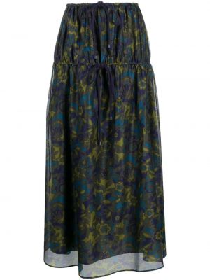 Kvetinová dlhá sukňa s potlačou Sir zelená