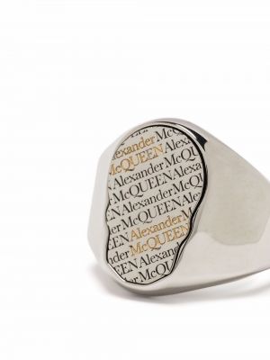 Prsten s potiskem Alexander Mcqueen stříbrný