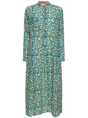 Bavlnené dlouhé šaty Lisa Corti zelená