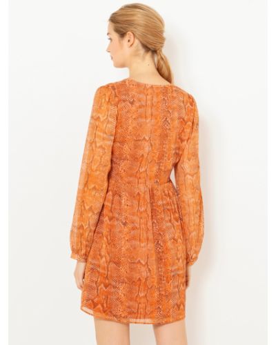 Šaty s hadím vzorem Camaieu oranžové