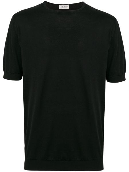 T-shirt di cotone John Smedley nero