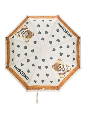 Regenschirm mit print Moschino weiß