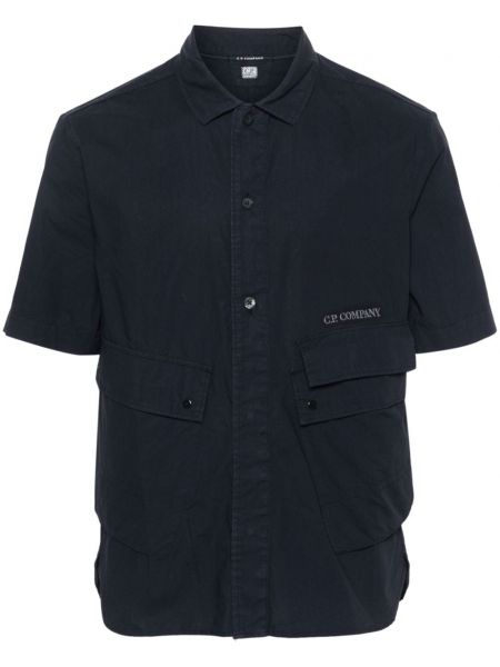 Βαμβακερό πουκάμισο με κέντημα C.p. Company μπλε