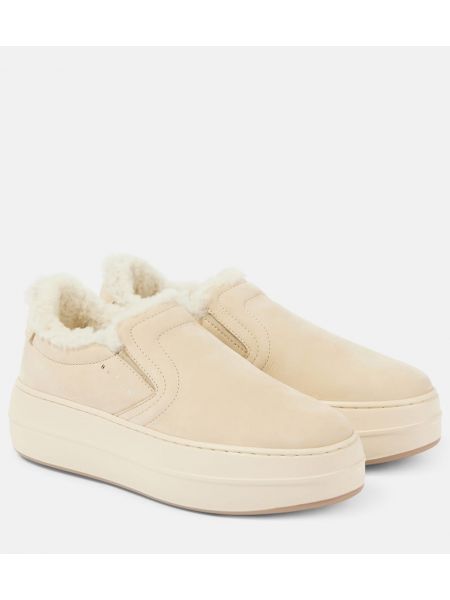 Glide på platform ruskind slip-on sneakers Hogan hvid