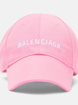 Kapa s šiltom z vezenjem Balenciaga roza