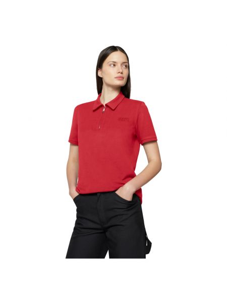 Poloshirt mit reißverschluss Add rot