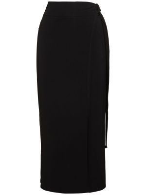 Midi φούστα από βισκόζη από κρεπ Max Mara μαύρο