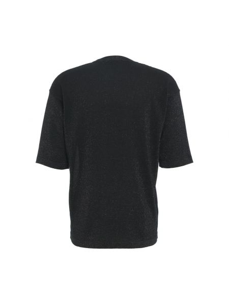 Camiseta de algodón de punto Roberto Collina negro