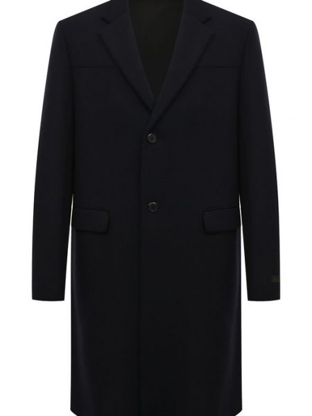 Кашемировое шерстяное пальто Prada синее