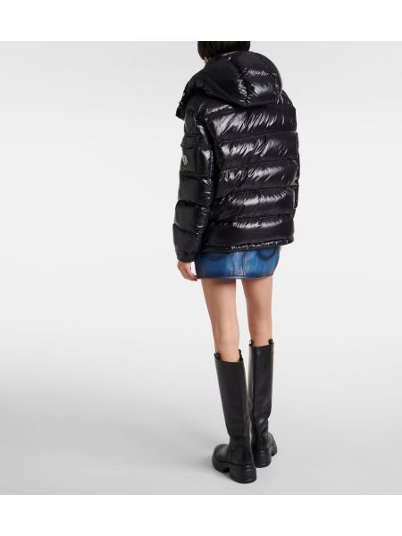 Chaqueta de plumas con plumas Moncler negro