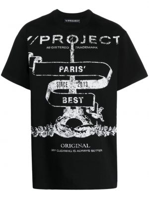 Памучна тениска Y Project черно