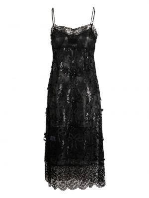 Przezroczysta sukienka z cekinami Simone Rocha czarna