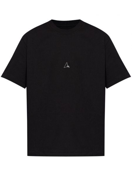 Raštuotas medvilninis marškinėliai Roa juoda