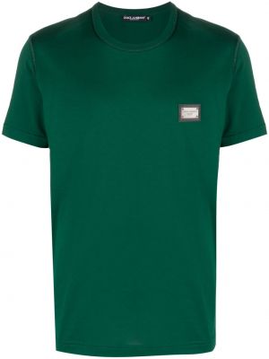 Bavlněné tričko Dolce & Gabbana zelené