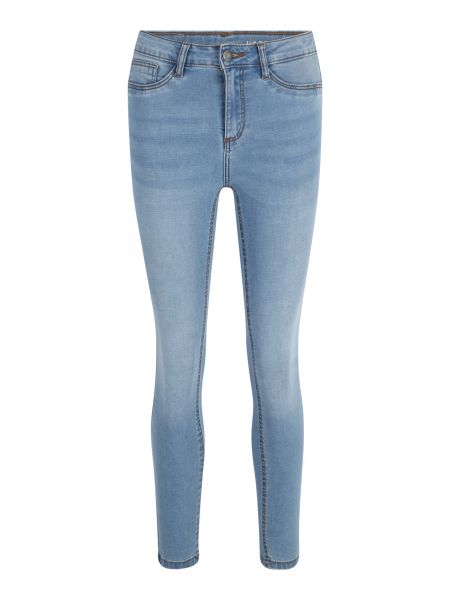 Bavlnené džínsy s vysokým pásom na zips Noisy May Petite - modrá