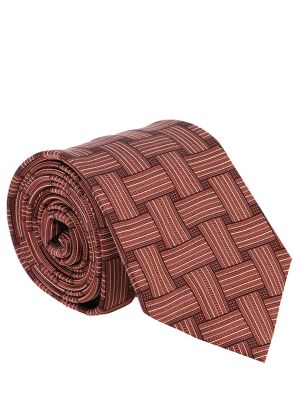 Шелковый галстук с принтом Canali коричневый