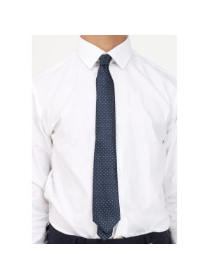 Jedwabny krawat w grochy Lanvin niebieski