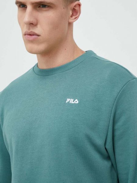 Зеленый однотонный свитер Fila